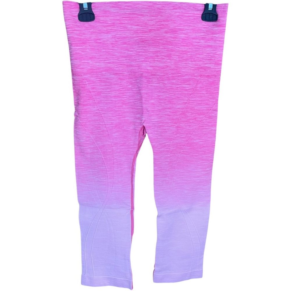 Yelete Dip Dye Ombré Capri Leggings Pink